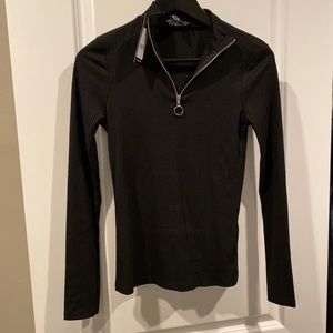 Half zip black shirt